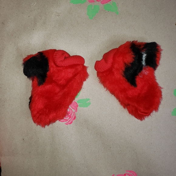 B.T. KIDS RED WITH BLACK SPOTS FAUX FUR JACKET WITH SCOTTISH TERRIERS SIZE 3T - Picture 6 of 8